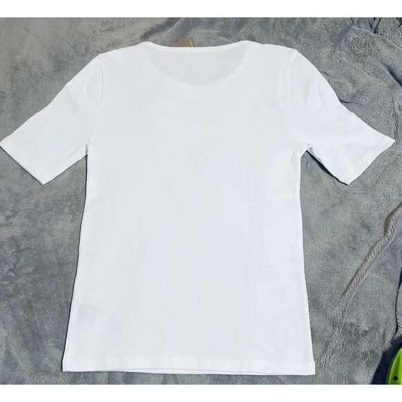 NWT J.Crew Size XS Short Sleeve Shirt Causal Women White Layering - Picture 3 of 7